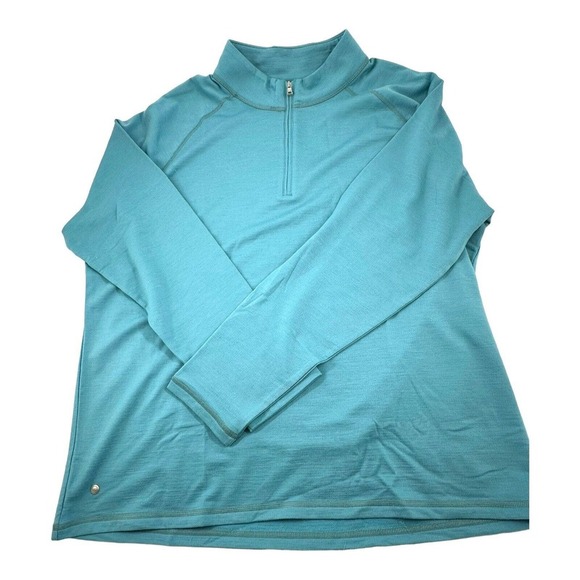 Peter Millar Excursionist Flex Performance Q-Zip Pullover Merino Wool Teal XXL - Picture 13 of 16